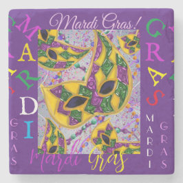 MARDI GRAS KUNST        STENEN ONDERZETTER