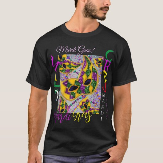 MARDI GRAS KUNST   T-SHIRT (Voorkant)