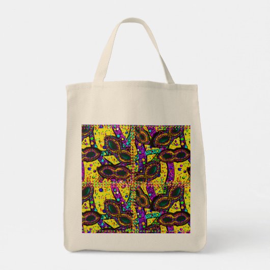 Mardi Gras Kunst Tote Bag (Achterkant)