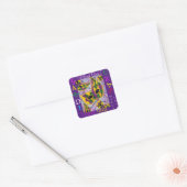 MARDI GRAS KUNST        VIERKANTE STICKER (Envelop)