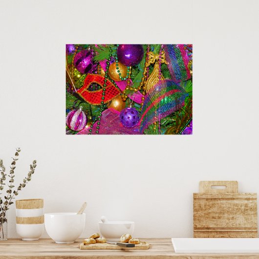 mardi gras kunstwerk poster (Keuken)