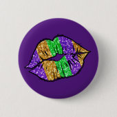 Mardi Gras Kus Knop Ronde Button 5,7 Cm (Voorkant)