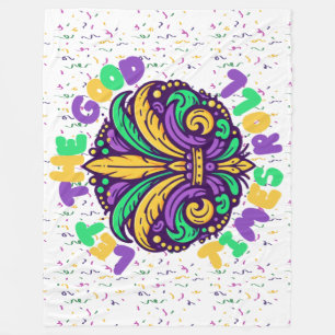Mardi Gras Laat de goede tijden rollen Fleece Deken