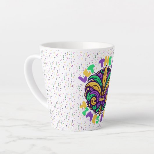 Mardi Gras Laat de goede tijden rollen Latte Mok (Linkerhoek)