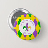 Mardi Gras. Laat de Goede Tijden rollen Ronde Button 5,7 Cm (Voorkant /achterkant)