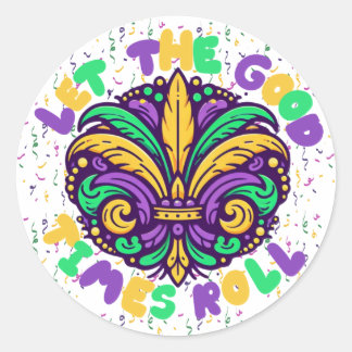 Mardi Gras Laat de goede tijden rollen Ronde Sticker