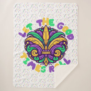 Mardi Gras Laat de goede tijden rollen Sherpa Deken