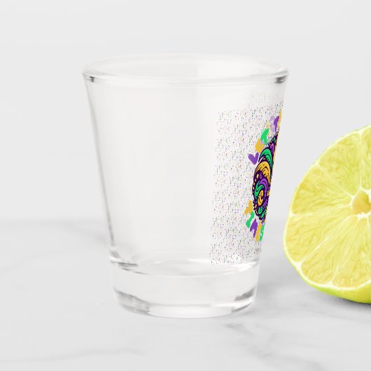 Mardi Gras Laat de goede tijden rollen Shot Glas (Links)