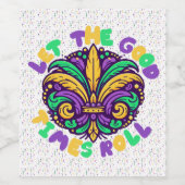 Mardi Gras Laat de goede tijden rollen Wijn Etiket (Enkel label)