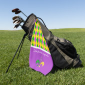Mardi Gras. Laat de Good Times Roll Golf Towel Golfhanddoek (Groen)