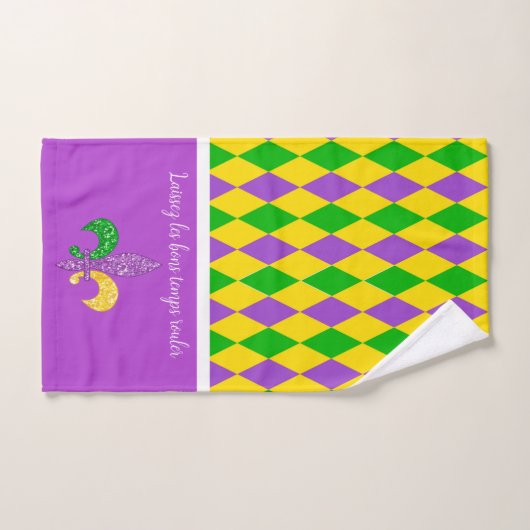 Mardi Gras. Laat de Good Times Roll Hand Towel Handdoek (Handdoek)