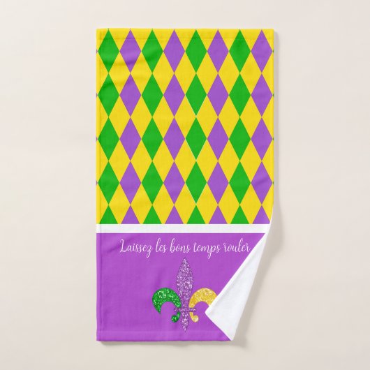 Mardi Gras. Laat de Good Times Roll Hand Towel Handdoek (Handdoek)