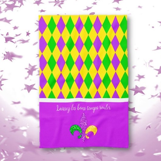 Mardi Gras. Laat de Good Times Roll Kitchen Towel Theedoek