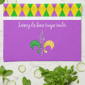 Mardi Gras. Laat de Good Times Roll Kitchen Towel Theedoek (Gevouwen)