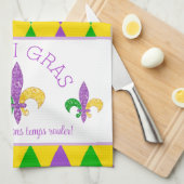 Mardi Gras. Laat de keukenhanddoek voor de Good Ti (Quarter Fold)