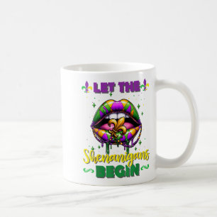 Mardi Gras Laat De Schelmenstreken Beginnen Lippen Koffiemok