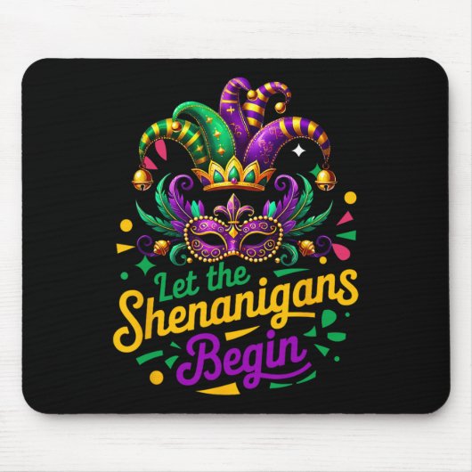 Mardi Gras laat de Shenanigans beginnen met Mannen Muismat (Voorkant)