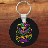Mardi Gras laat de Shenanigans beginnen met Mannen Sleutelhanger (Voorkant)