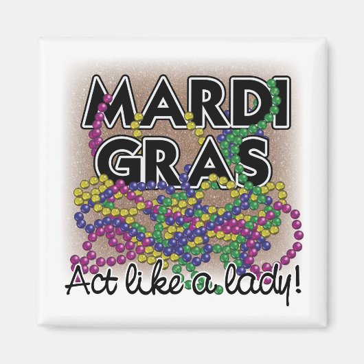 Mardi Gras Lady Magnet - (Voorkant)