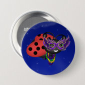 Mardi Gras Ladybug Ronde Button 7,6 Cm (Voorkant /achterkant)