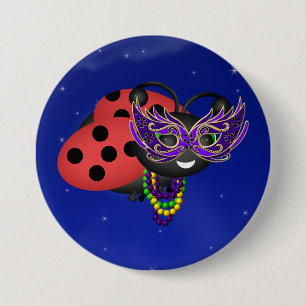Mardi Gras Ladybug Ronde Button 7,6 Cm