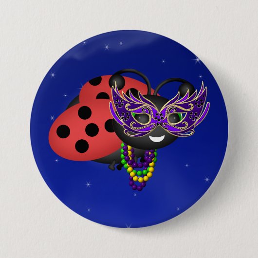 Mardi Gras Ladybug Ronde Button 7,6 Cm (Voorkant)