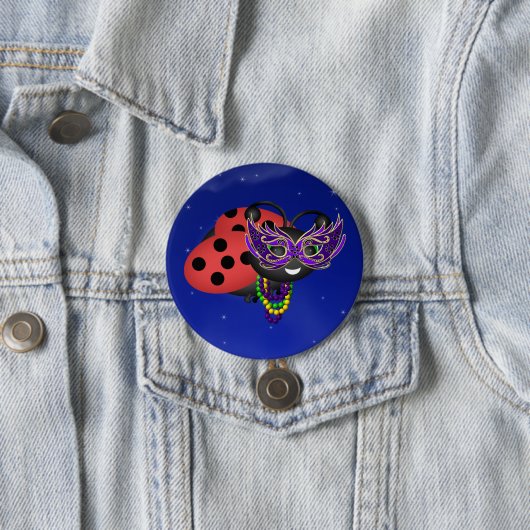 Mardi Gras Ladybug Ronde Button 7,6 Cm (In situ)