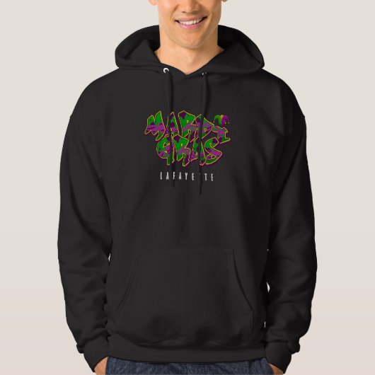 Mardi Gras Lafayette Louisiana Graffiti Style Hoodie (Voorkant)