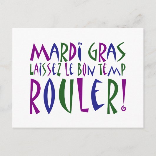Mardi Gras - Laissez Le Bon Temp Rouler! Briefkaart (Voorkant)
