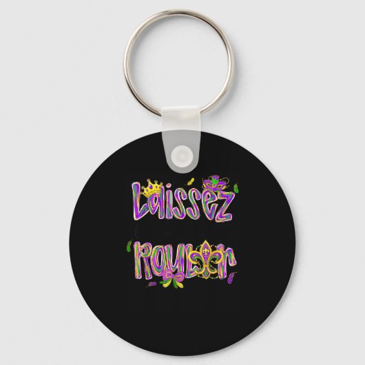 Mardi Gras Laissez Les Bon Temps Rouler Beads Fleu Sleutelhanger (Voorkant)
