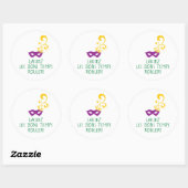 Mardi Gras Laissez Les Bon Temps Rouler, Masker Ronde Sticker (Vel)