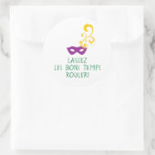 Mardi Gras Laissez Les Bon Temps Rouler, Masker Ronde Sticker (Tas)