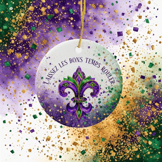 Mardi Gras Laissez Les Bons Temps Rouler Fleur Keramisch Ornament
