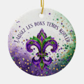 Mardi Gras Laissez Les Bons Temps Rouler Fleur Keramisch Ornament (Voorkant)