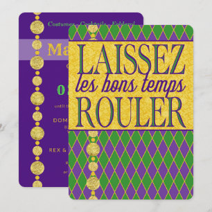 Mardi Gras   Laissez Les Bons Temps Rouler Kaart