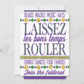 Mardi Gras | Laissez Les Bons Temps Rouler Kaart (Voorkant)