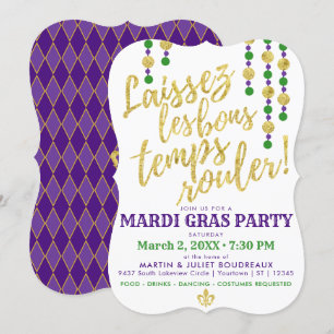 Mardi Gras   Laissez Les Bons Temps Rouler Kaart