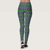 Mardi Gras Leggings, Diamond Harlequin Jester Leggings (Achterkant)