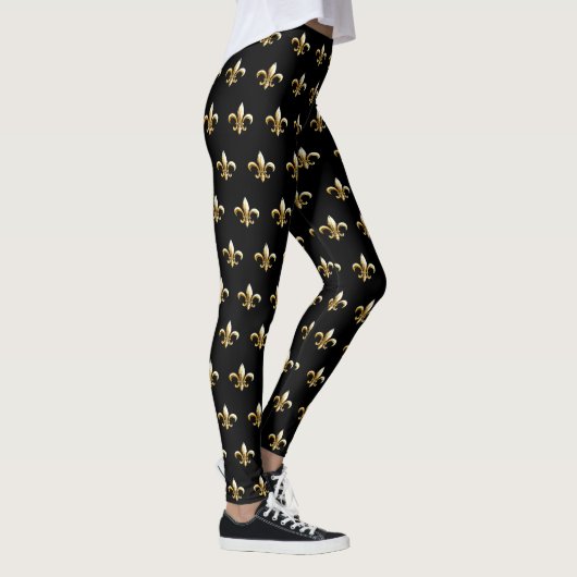 Mardi Gras Leggings fleur de lis black gold (Rechts)