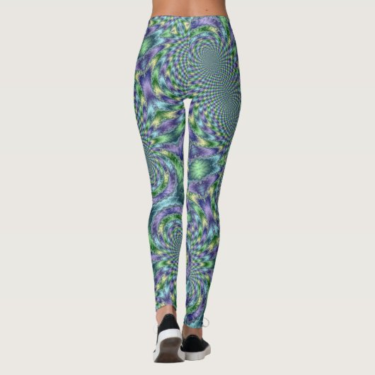 Mardi Gras Leggings Gold Black Paars Green (Achterkant)