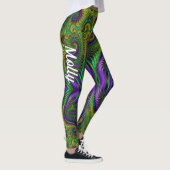 Mardi Gras Leggings Gold Black Paars Green Name (Rechts)
