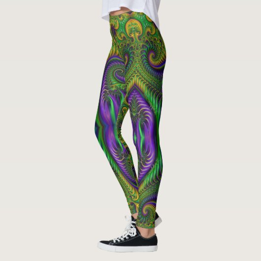 Mardi Gras Leggings Gold Black Paars Green Name (Links)