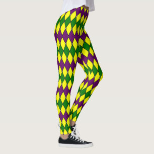 Mardi Gras Leggings Harlequin Jester Pattern