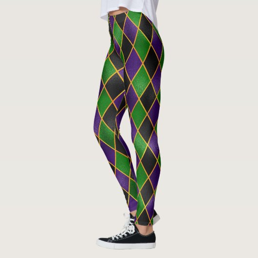 Mardi Gras Leggings, Mardi Gras Argyle Jester Leggings (Links)