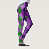 Mardi Gras Leggings, Mardi Gras Argyle Pattern Leggings (Rechts)