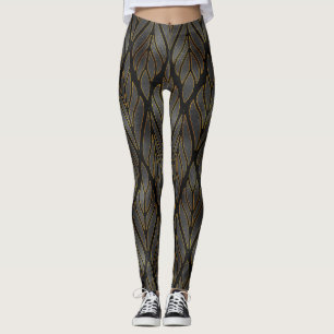 Mardi Gras Leggings, Mardi Gras Black en Gold Leggings