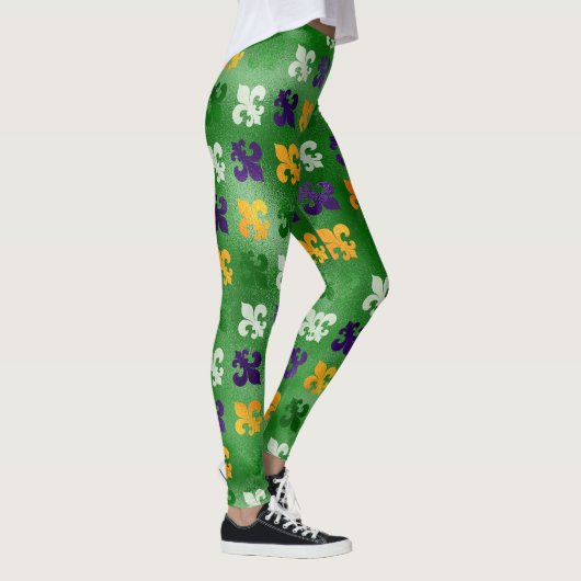 Mardi Gras Leggings, Mardi Gras Fleur de Lis Leggings (Rechts)
