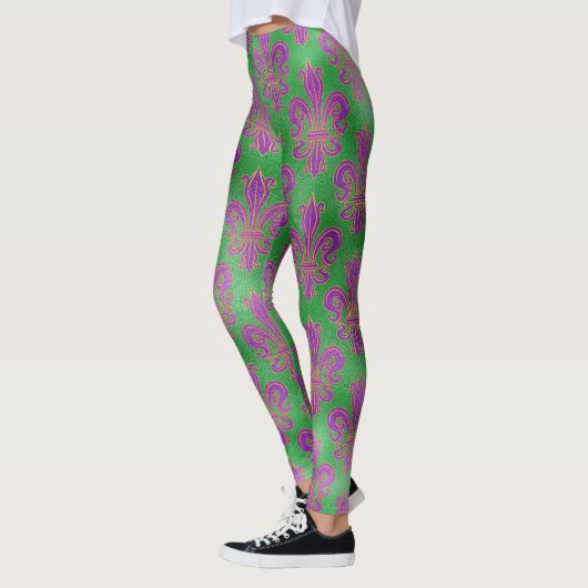 Mardi Gras Leggings, Mardi Gras Fleur de Lis Leggings (Links)