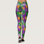 Mardi Gras Leggings, Mardi Gras Maskers en Bladere Leggings (Achterkant)