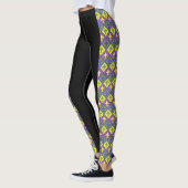 Mardi Gras Leggings Zwart Paarse Groen Goud (Links)